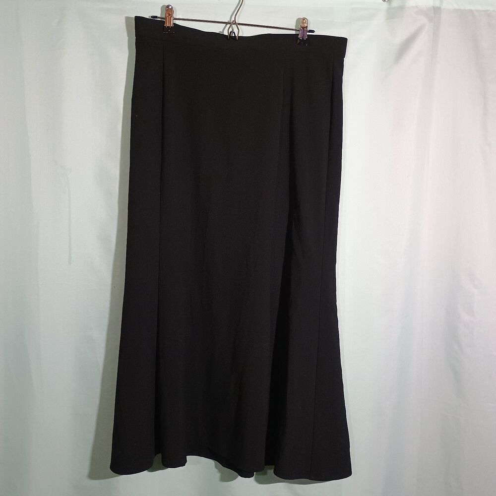 Black A-Line Flowy Midi Skirt